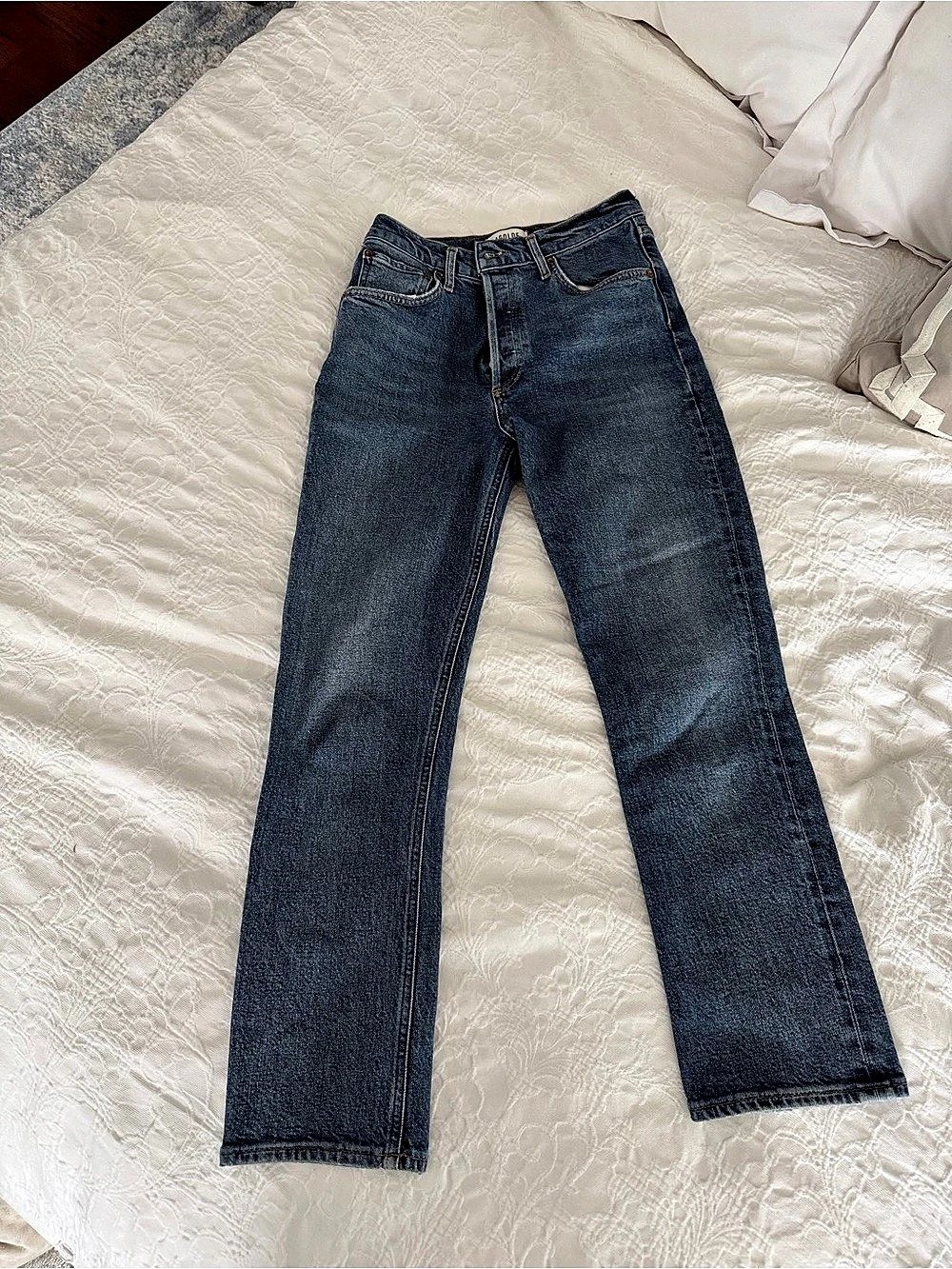 AGOLDE Riley Straight Leg Jeans in Blue Waist 26 Like New